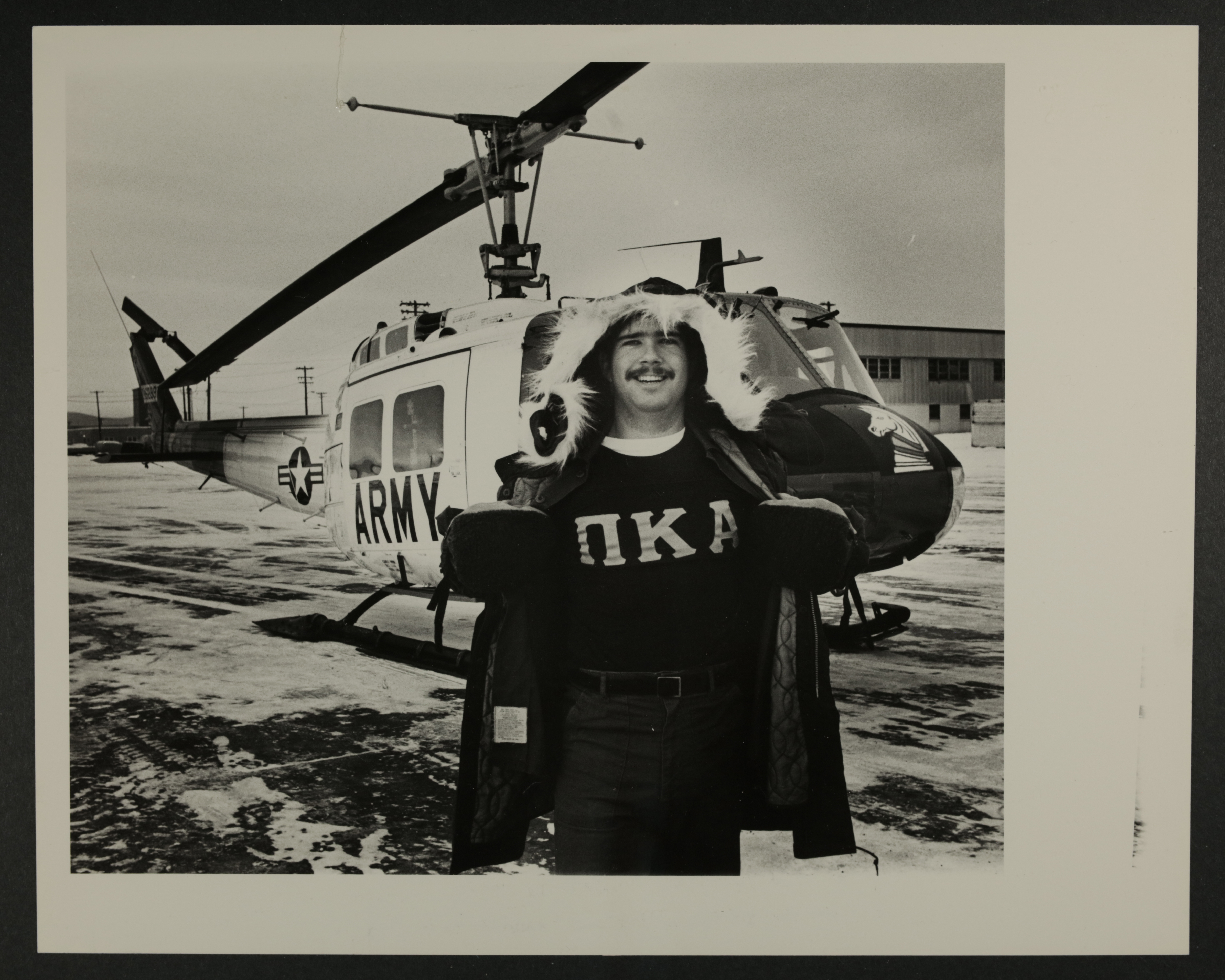 Don Burns with Army Helicopter Photograph