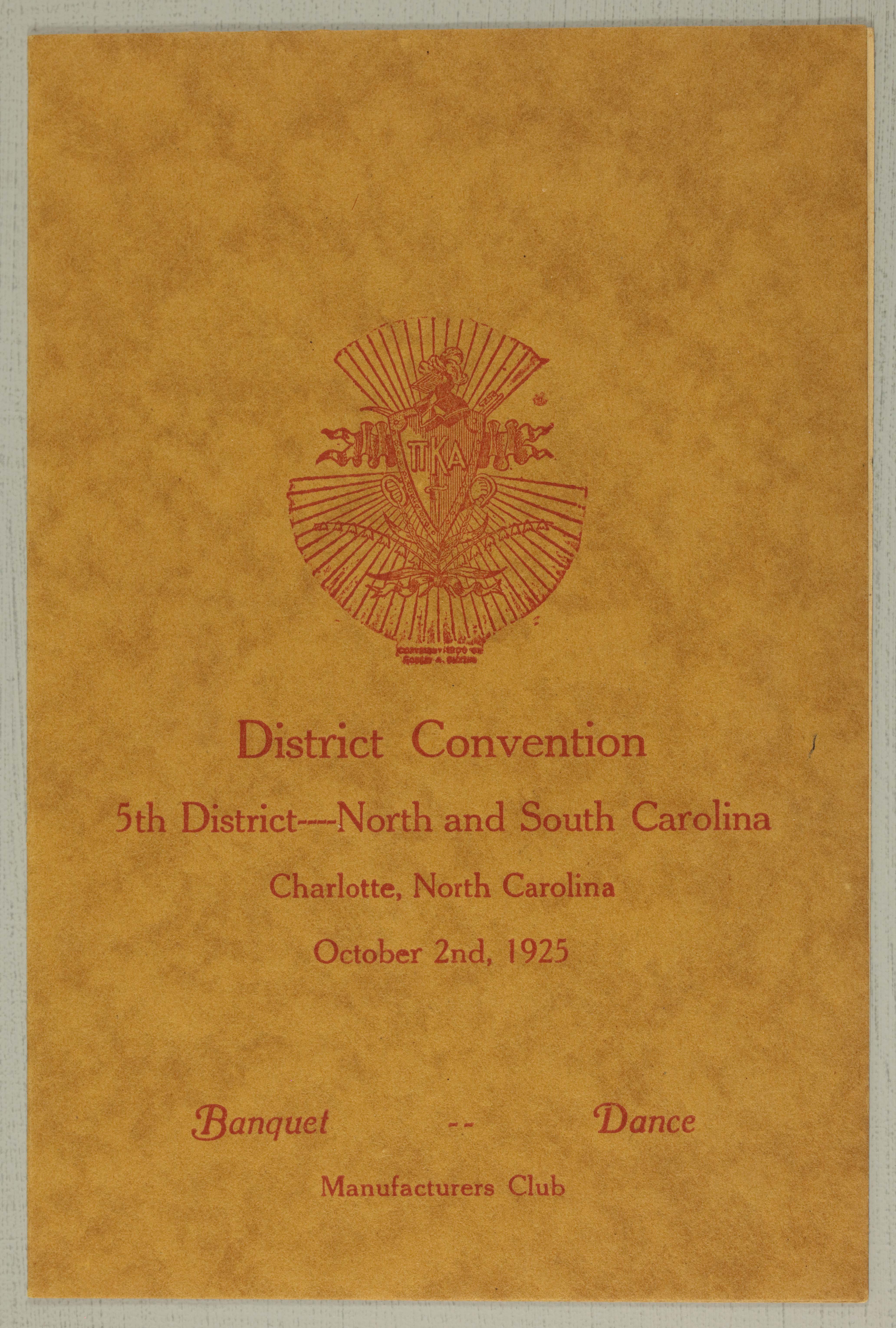 5th District Convention Program, October 2, 1925
