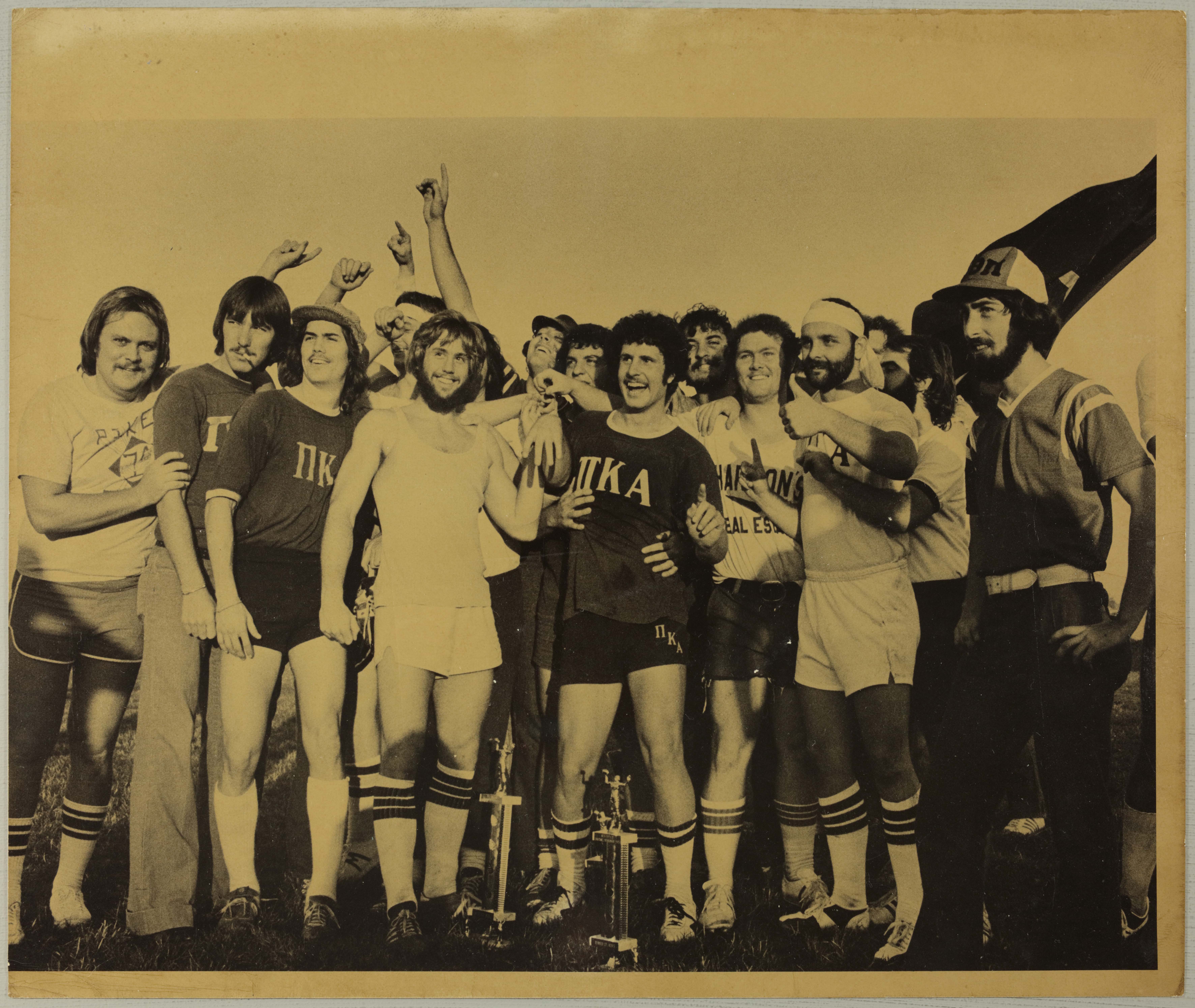Zeta Tau Chapter Members with Intramural Trophies Photograph, 1976
