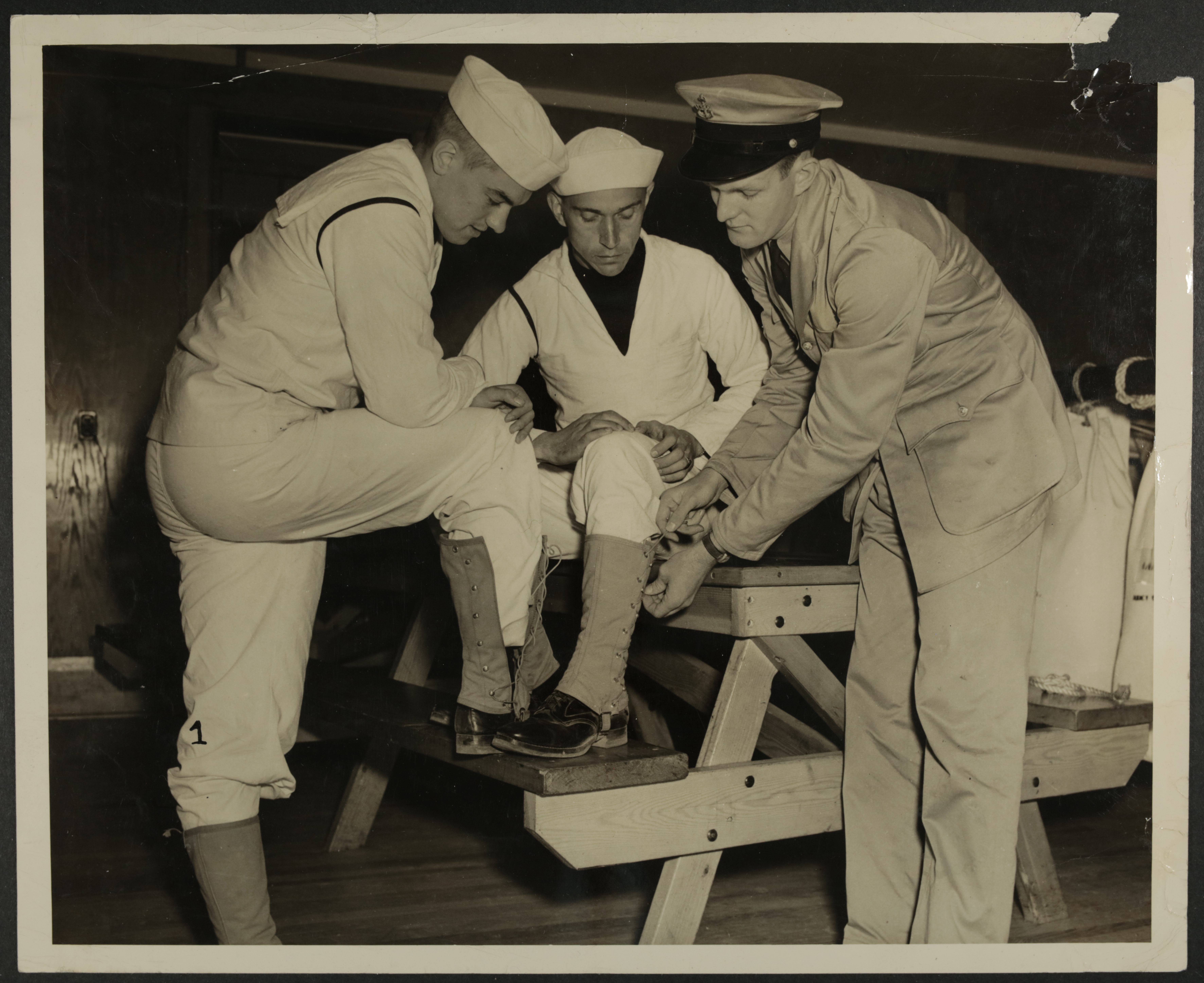 William Wetzel and Others Lace Navy Boots Photograph, c. 1940-1946