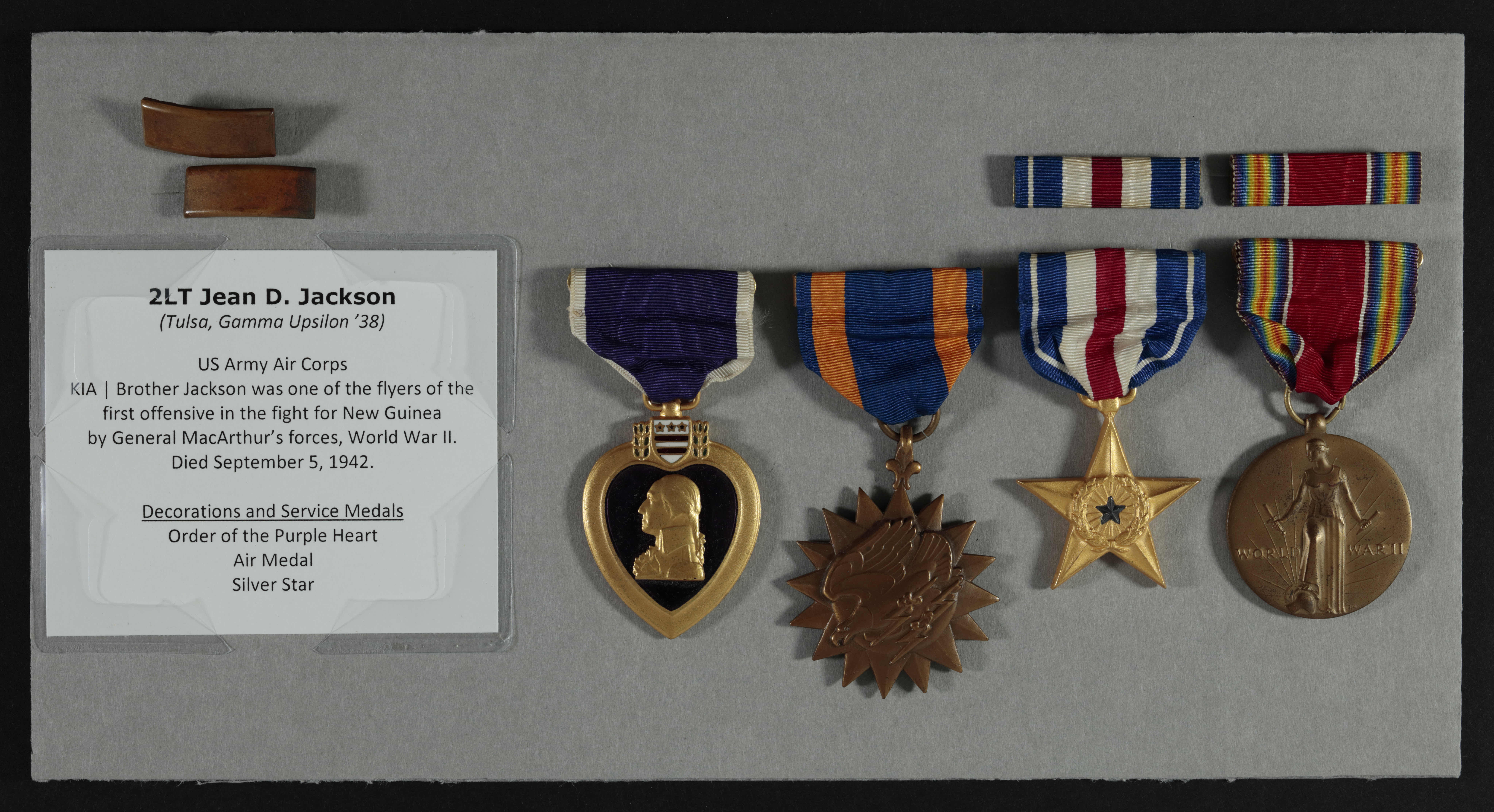 Jean D. Jackson Decorations and Service Medals Display