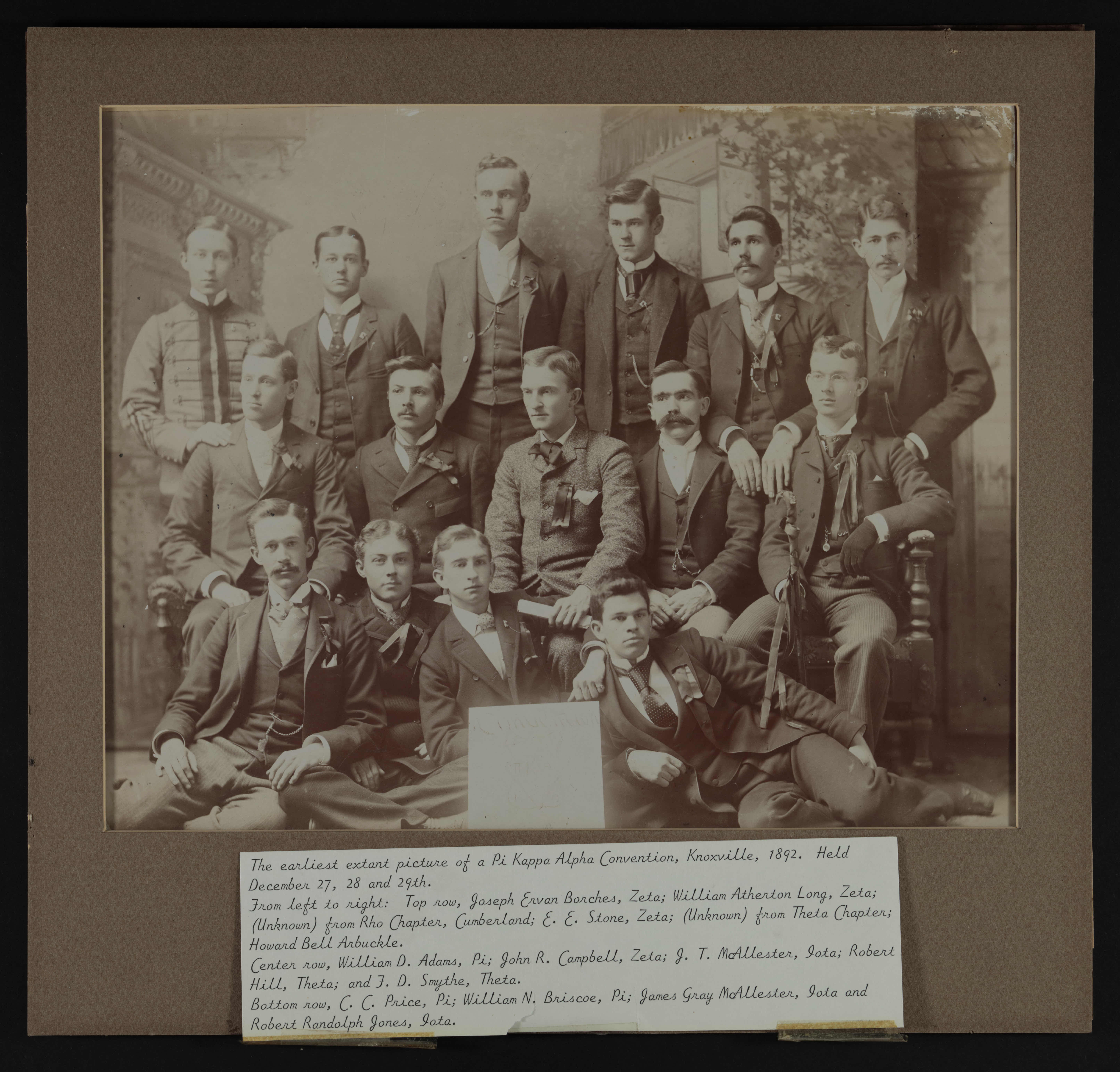 Group of 15 at Knoxville Convention Photograph, December 21-23,1892