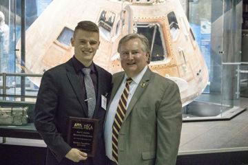 Two Unidentified Pikes with Earl C. Jacoby Memorial Scholarship Award at the HAAA 150th Founders' Day Celebration Photograph, 2018