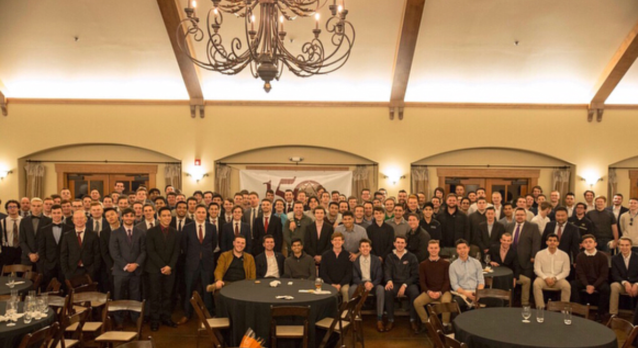 Beta Nu Chapter with 150th Anniversary Flag Photograph, 2018