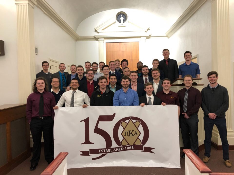 Epsilon Omega Chapter Members with 150th Anniversary Flag Photograph, 2018