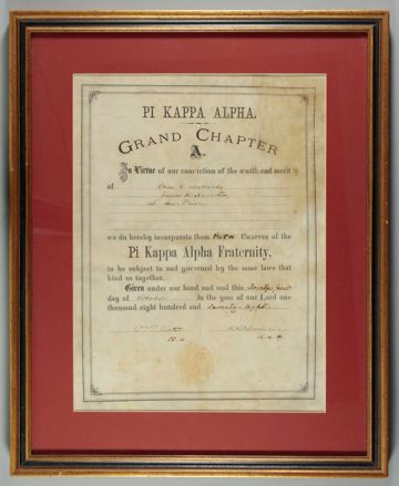 Theta Chapter Charter, October 21, 1878
