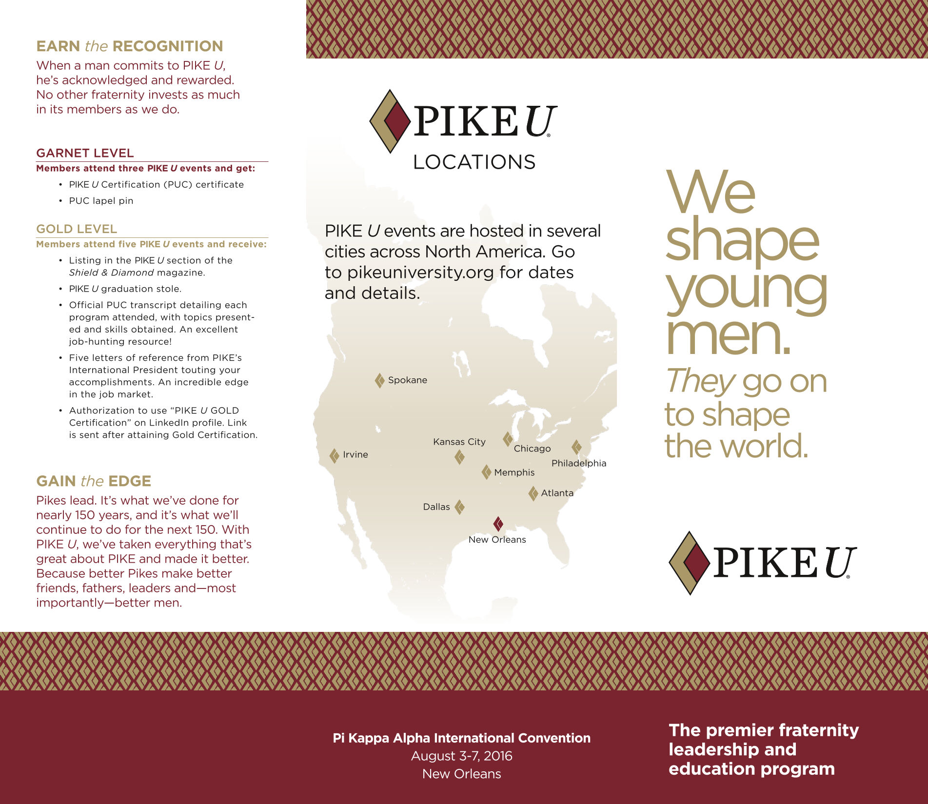 We Shape Young Men Brochure, 2016