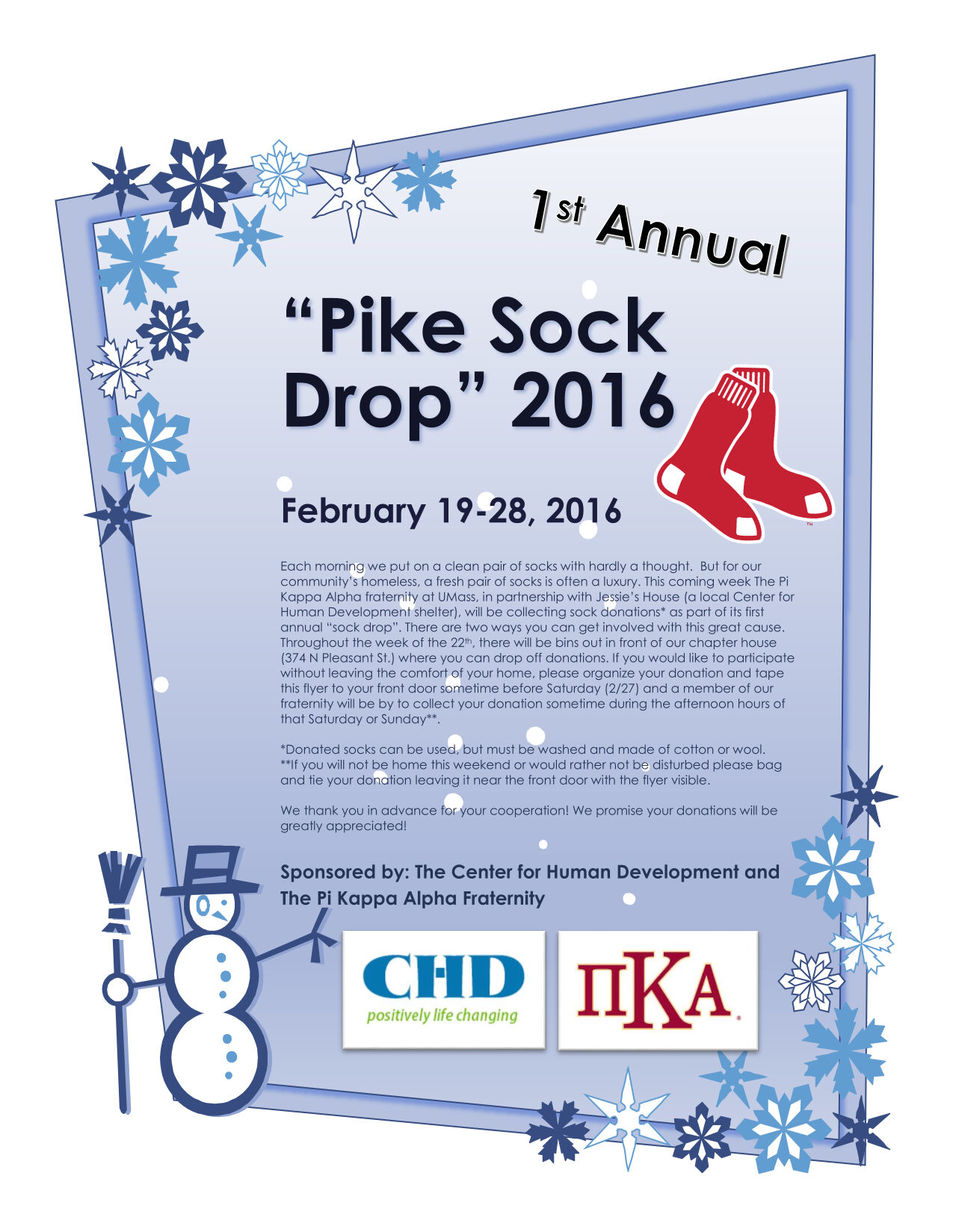 Pike Sock Drop Advertisement, February 19-28, 2016