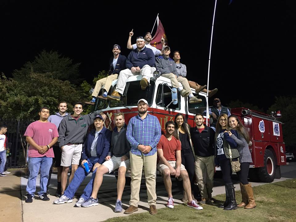 Zeta Iota Chapter Members With Their Fire Truck Photograph
