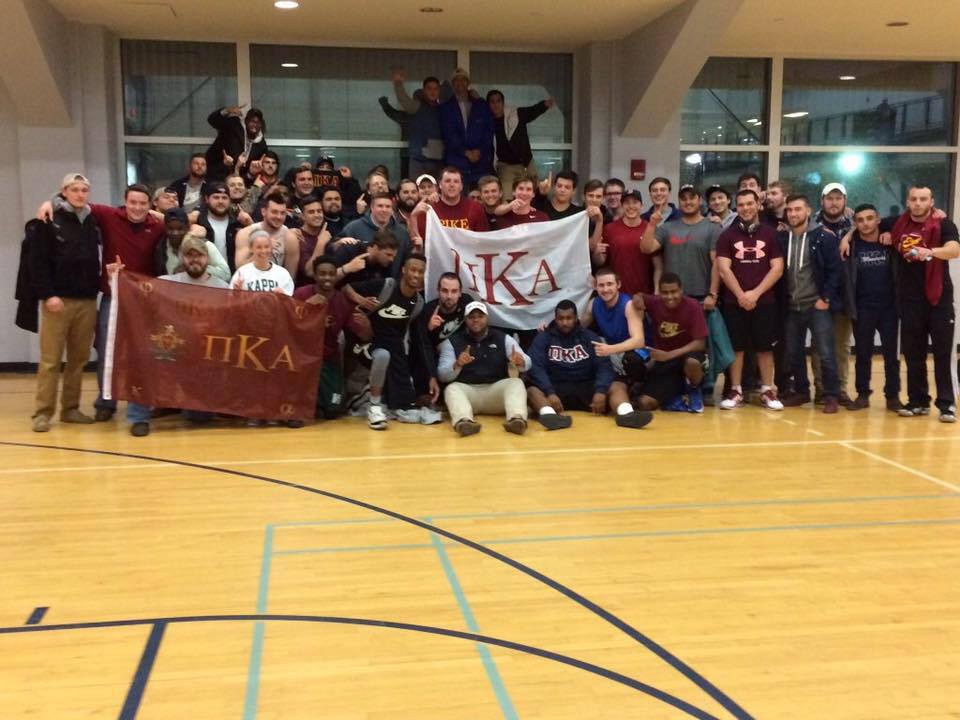 Zeta Iota Chapter Members in a Gymnasium Photograph