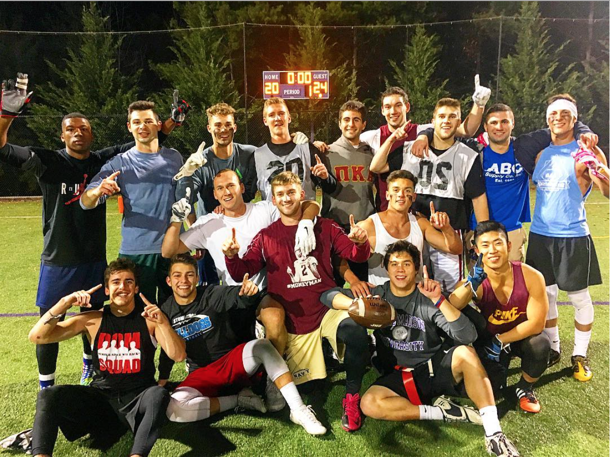 Iota Sigma Chapter Members Play Flag Football Photograph