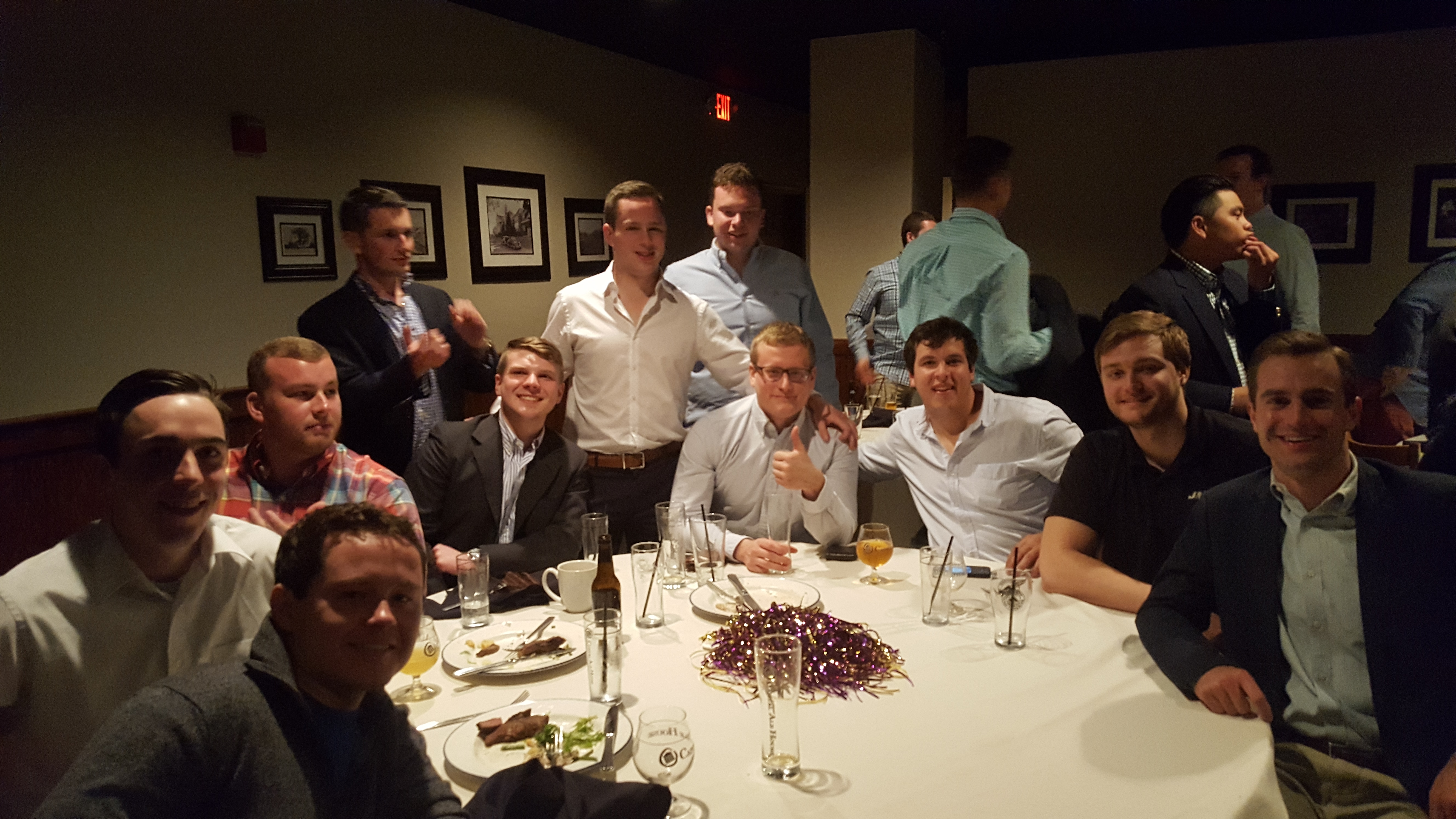 Eleven Iota Sigma Chapter Members at a Banquet Dinner Photograph