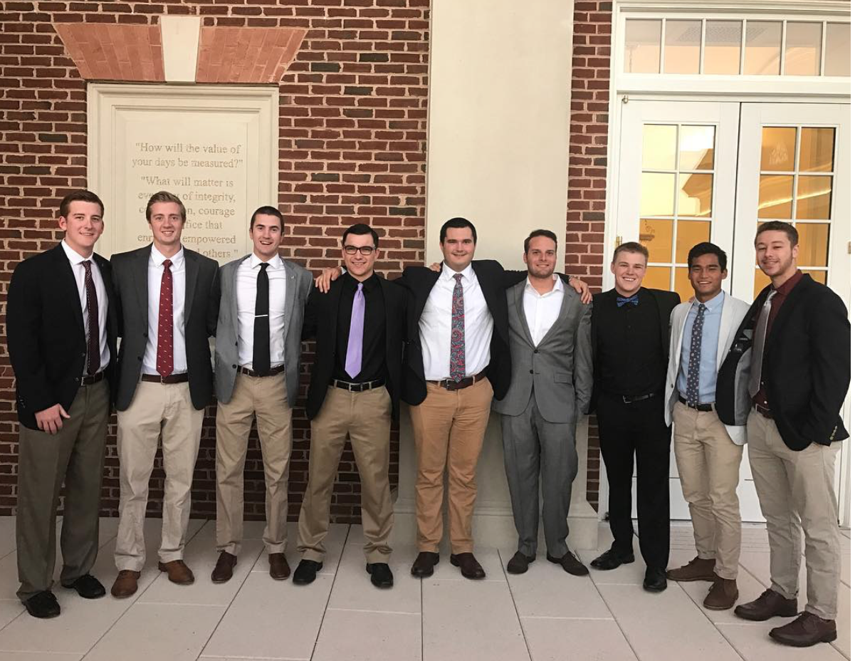 Nine Unidentified Mu Rho Chapter Members Photograph