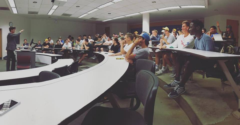 Lambda Delta Chapter Members Listen To A Consultant Speak Photograph