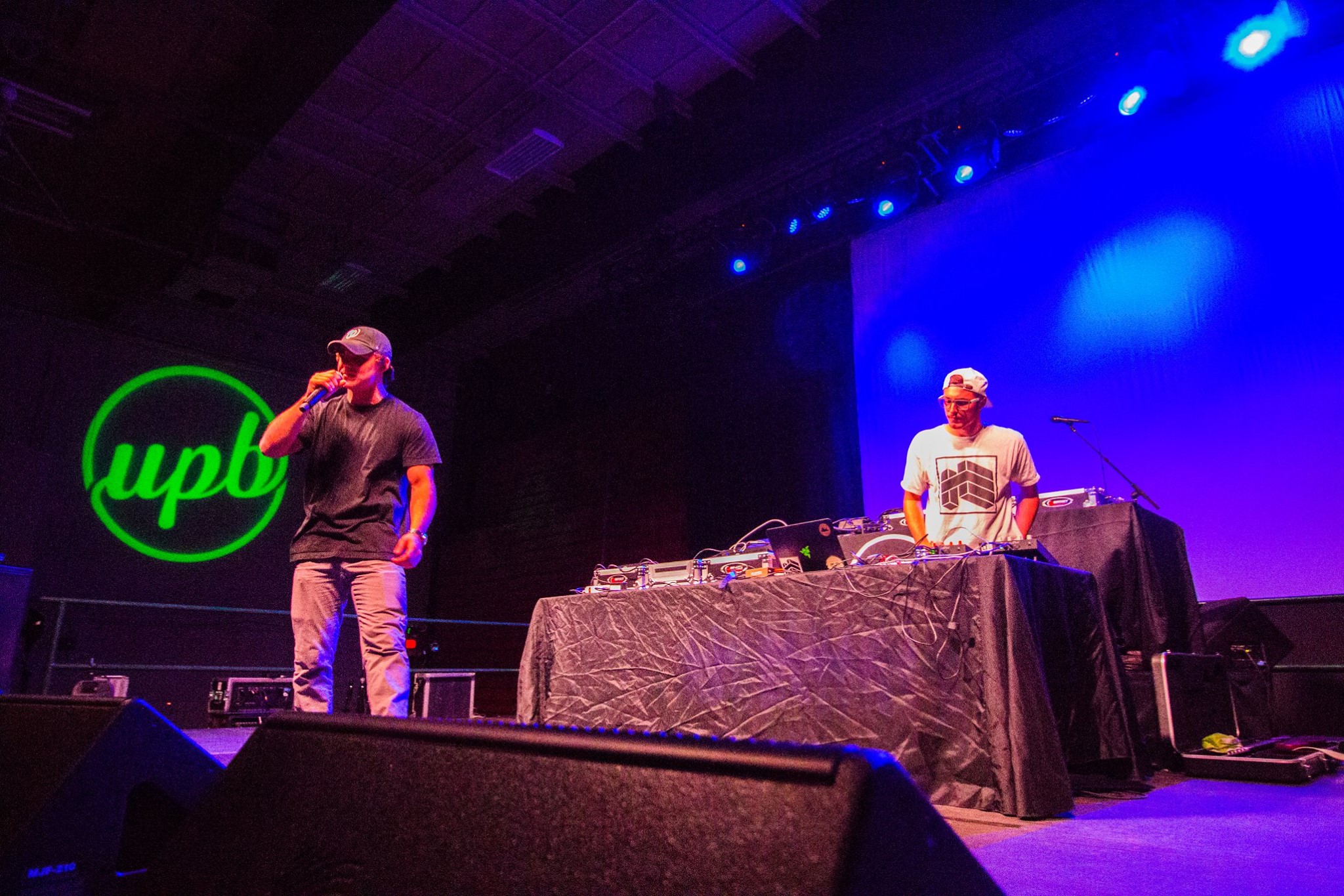 Two Lambda Delta Chapter Members Sing and DJ Photograph