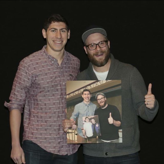 An Unidentified Lambda Delta Pike With Seth Rogen Photograph