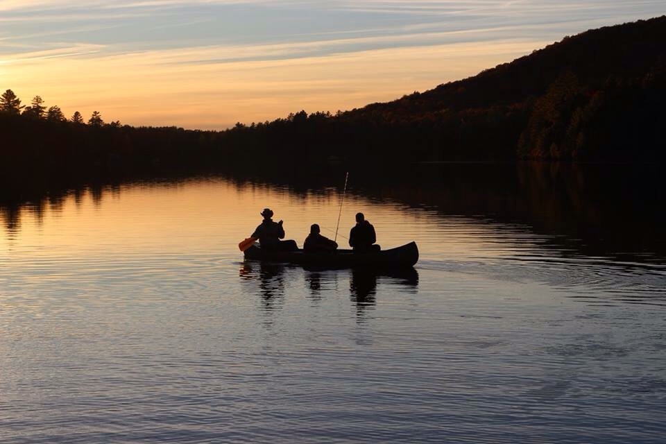 Three Lambda Delta Pikes Go Fishing In A Canoe Photograph