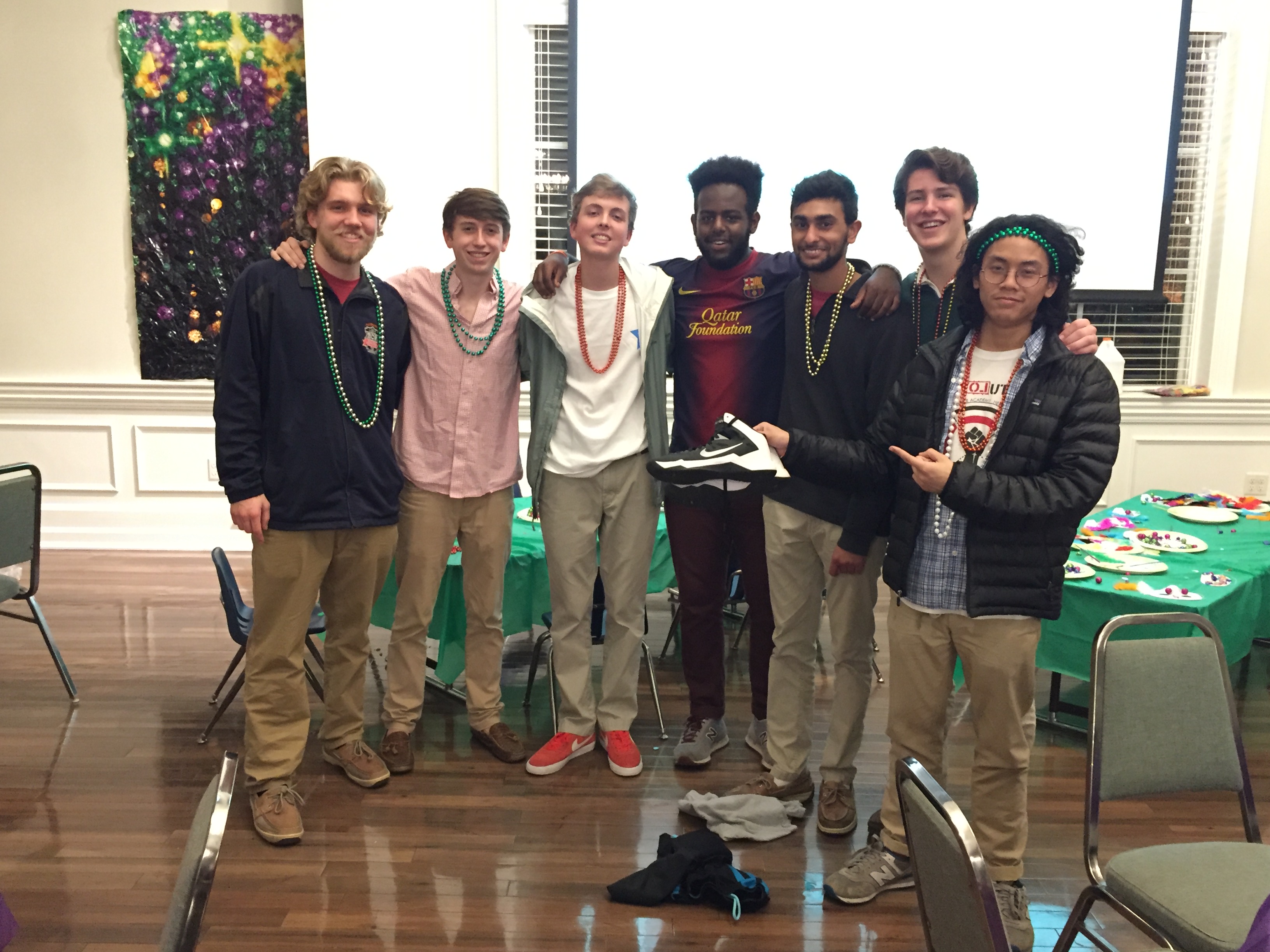 Seven Theta Chapter Members at a Mardi Gras Event Photograph