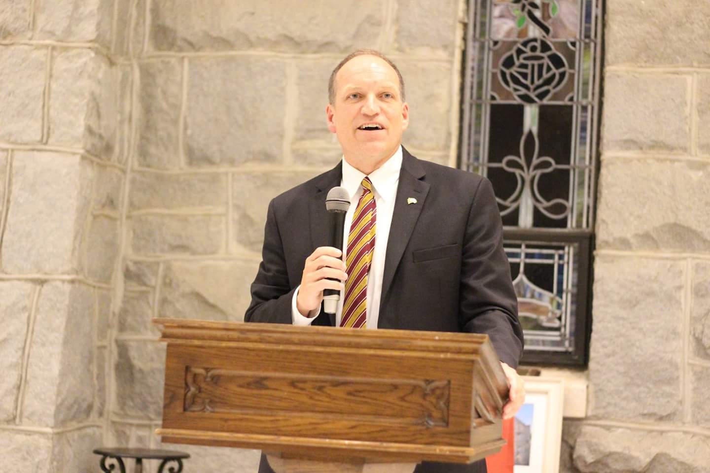 An Unidentified Pike Giving A Speech Photograph