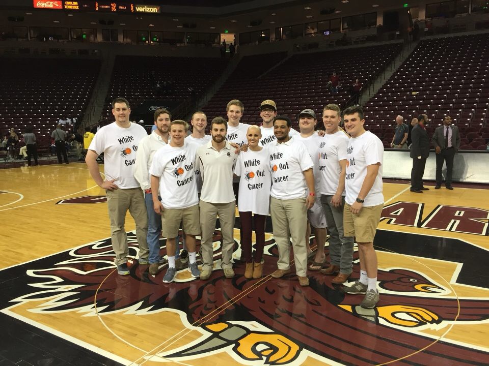 Xi Chapter Members at a White Out Cancer Event Photograph