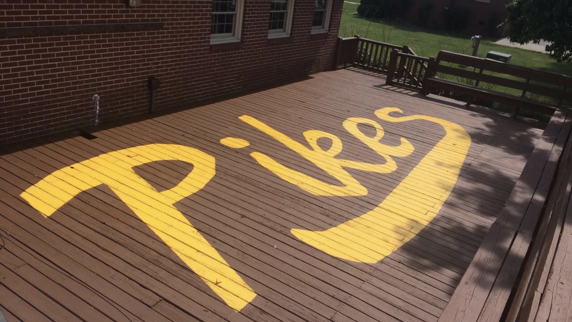 Mu Chapter House Deck With "Pikes" Painted In Yellow Photograph