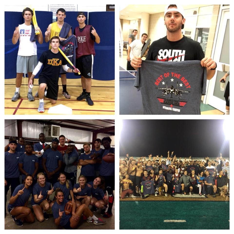 Collage of Kappa Rho Chapter Members Participating In Intramural Athletics Photograph