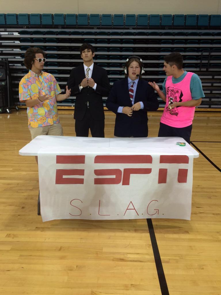 Four Kappa Rho Pikes Run A Mock ESPN Broadcast Photograph