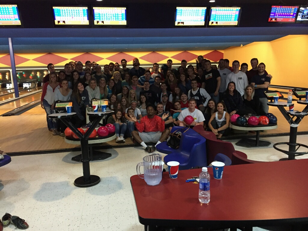 Mu Lambda Chapter And A Sorority Go Bowling Photograph