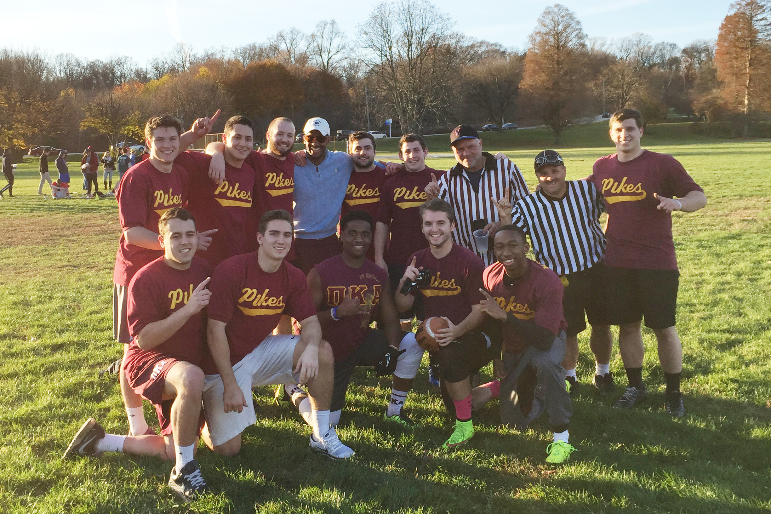 Lambda Zeta Chapter Members On The Pike Football Team Photograph