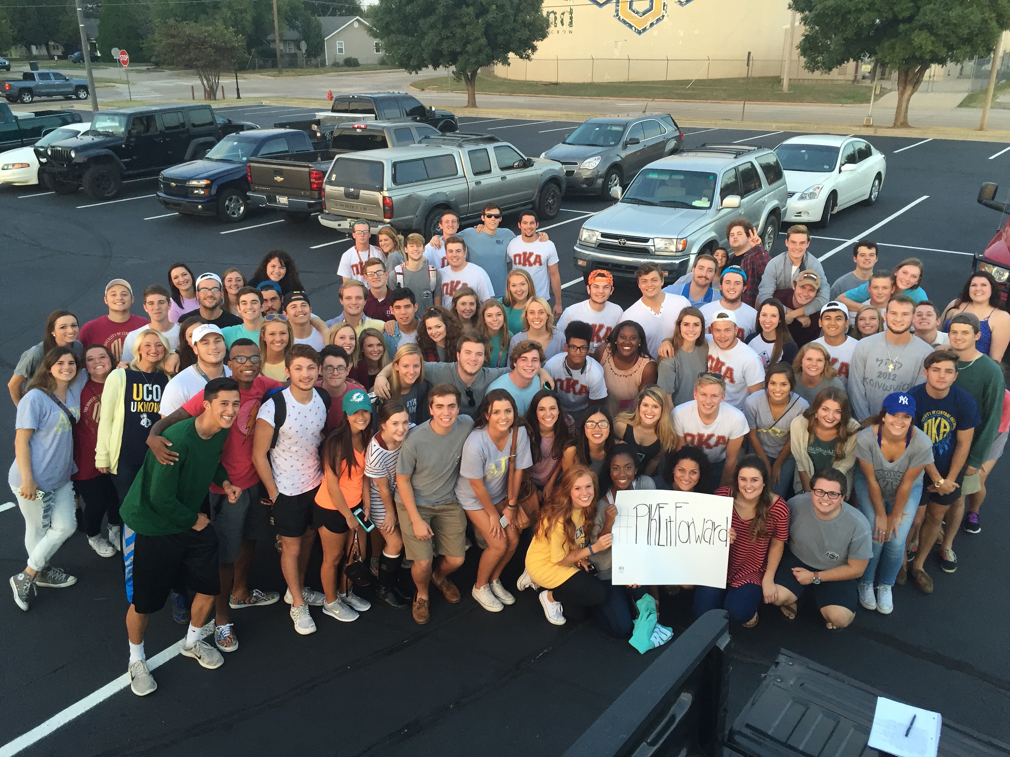 Group of Lambda Iota Chapter Pikes and Sorority Members Photograph