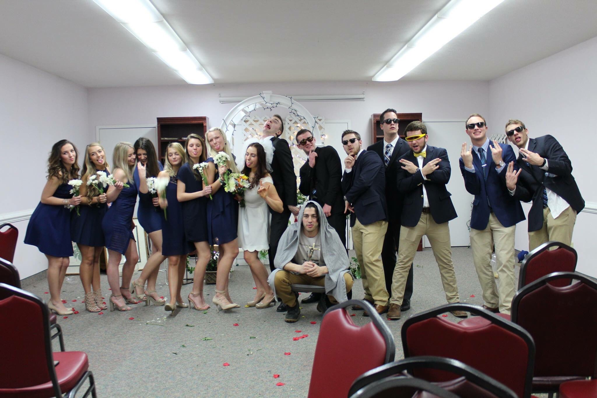 Unidentified Mu Theta Pikes In A Wedding Ceremony Photograph