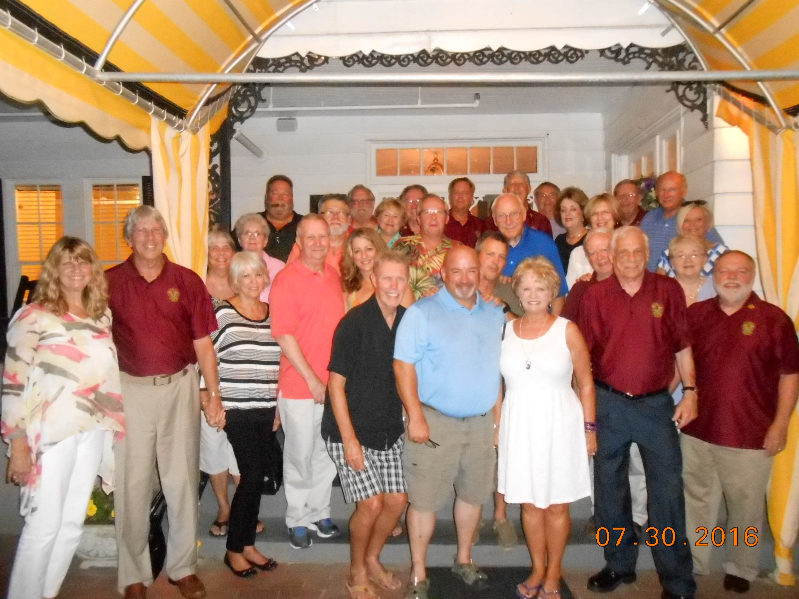 Zeta Xi Alumni and Wives At Coach's Bistro Photograph, July 30, 2016
