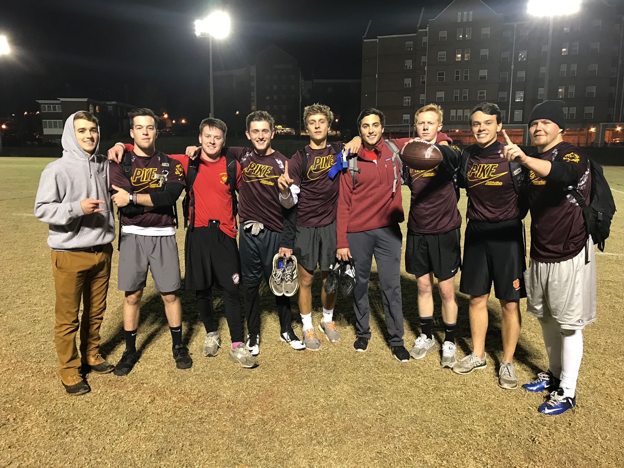 Lambda Rho Chapter Members Play Intramural Football Photograph
