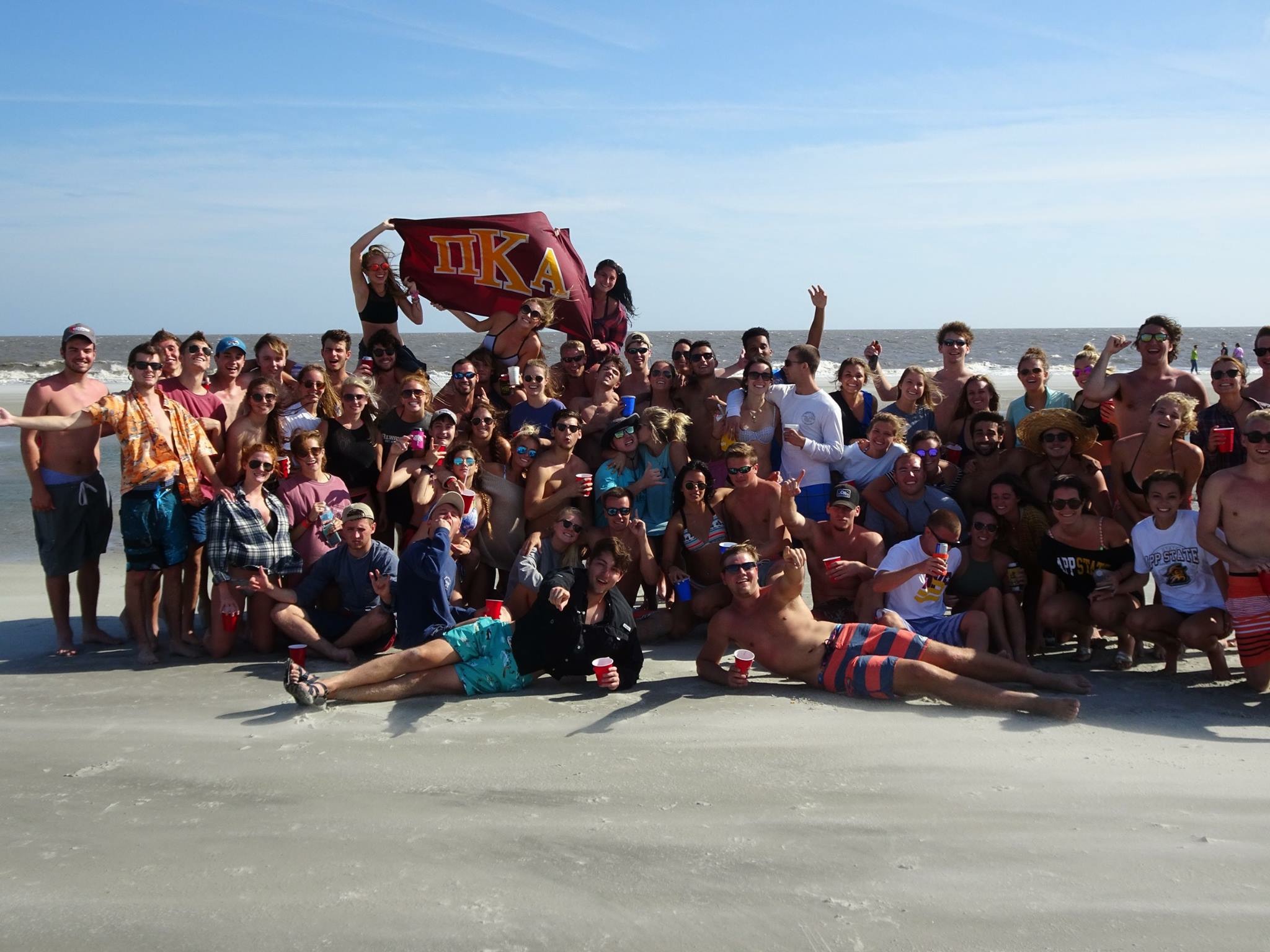 Iota Psi Chapter Members At the Beach Photograph