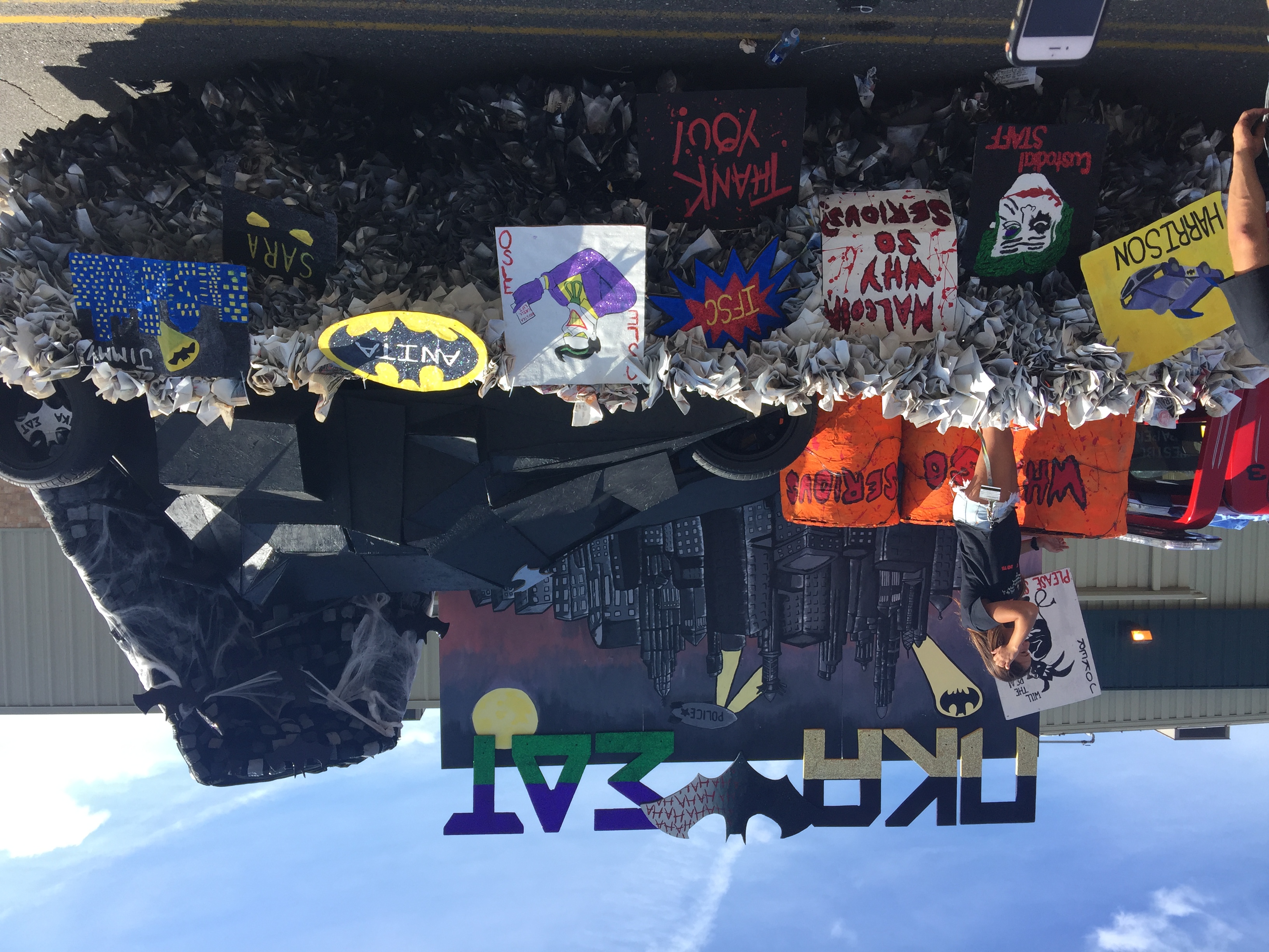 Pi Kappa Alpha and Sigma Delta Tau Batman Parade Float Photograph