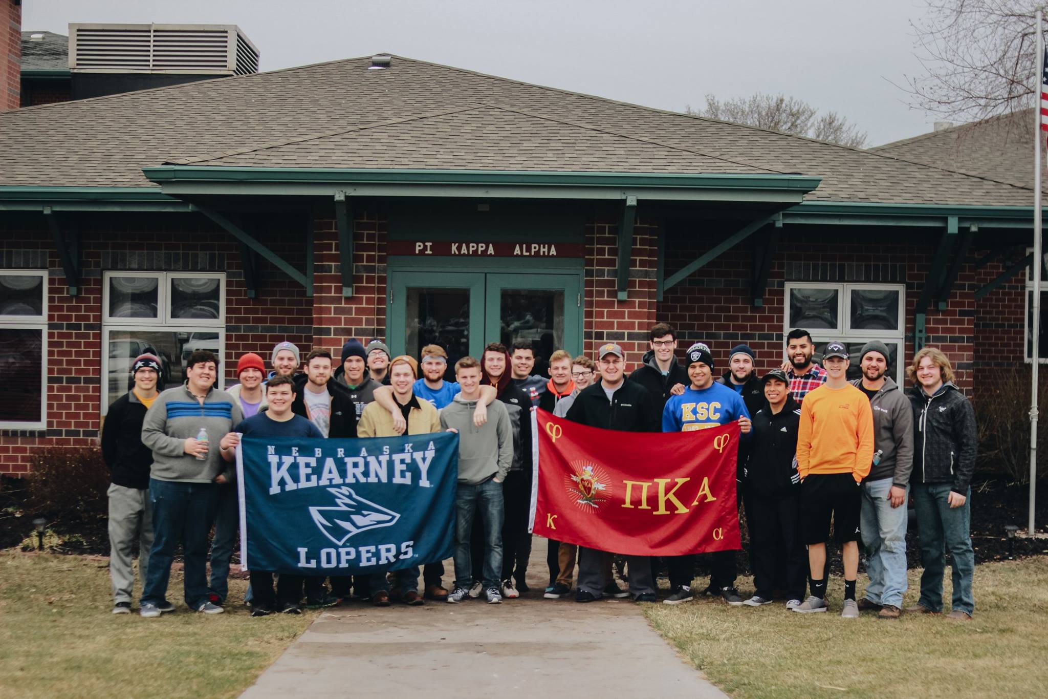Iota Gamma Chapter Members In Front Of Their Chapter House Photograph