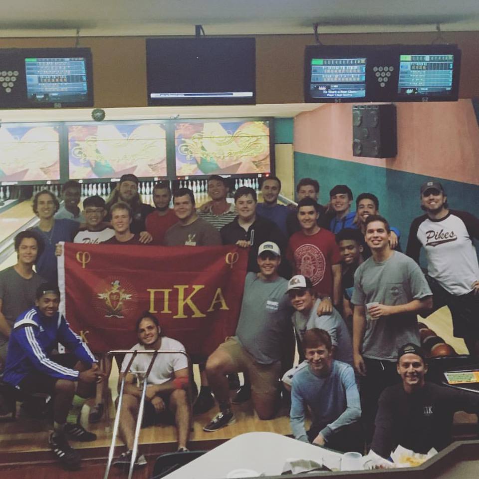 Zeta Phi Chapter Members At A Bowling Alley Photograph