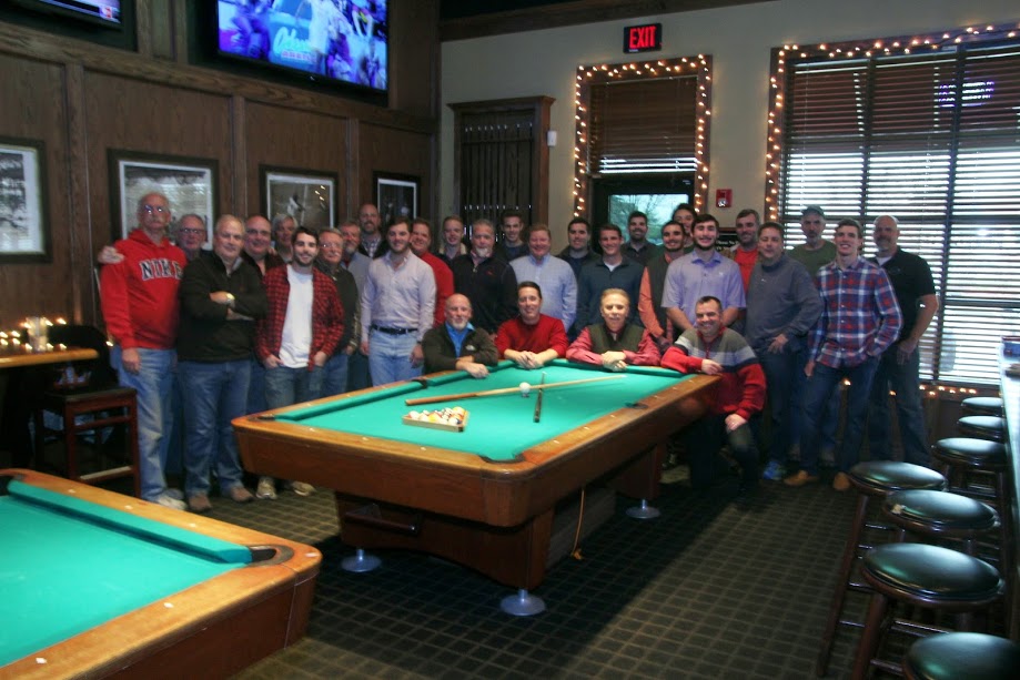 Group of Unidentified Pikes Around A Billiards Table Photograph