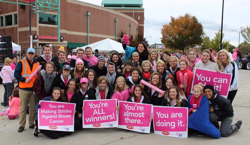 Zeta Chi Pikes and Sorority Sisters Support Breast Cancer Awareness Photograph