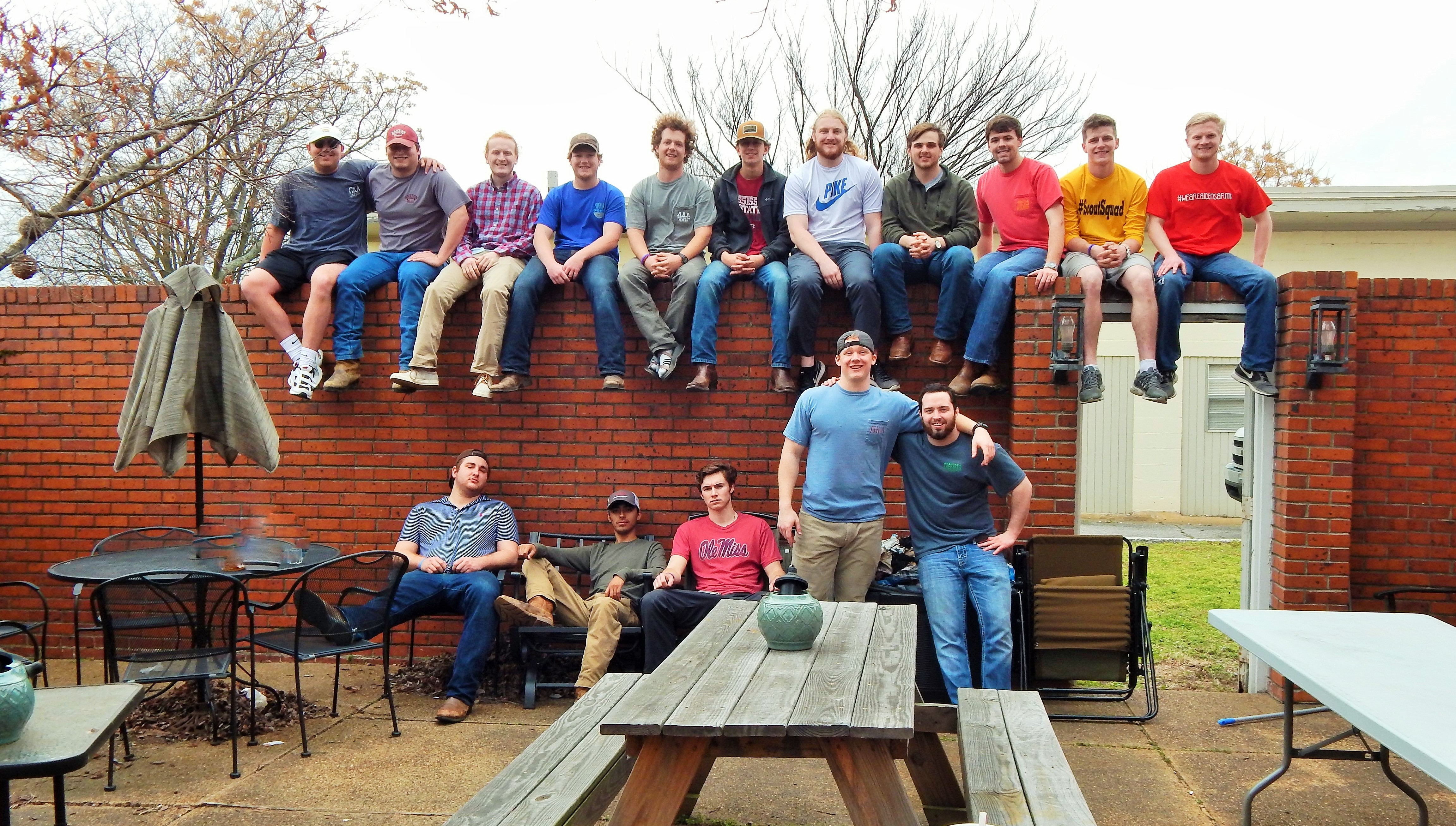 Zeta Beta Chapter Members On A Patio Photograph