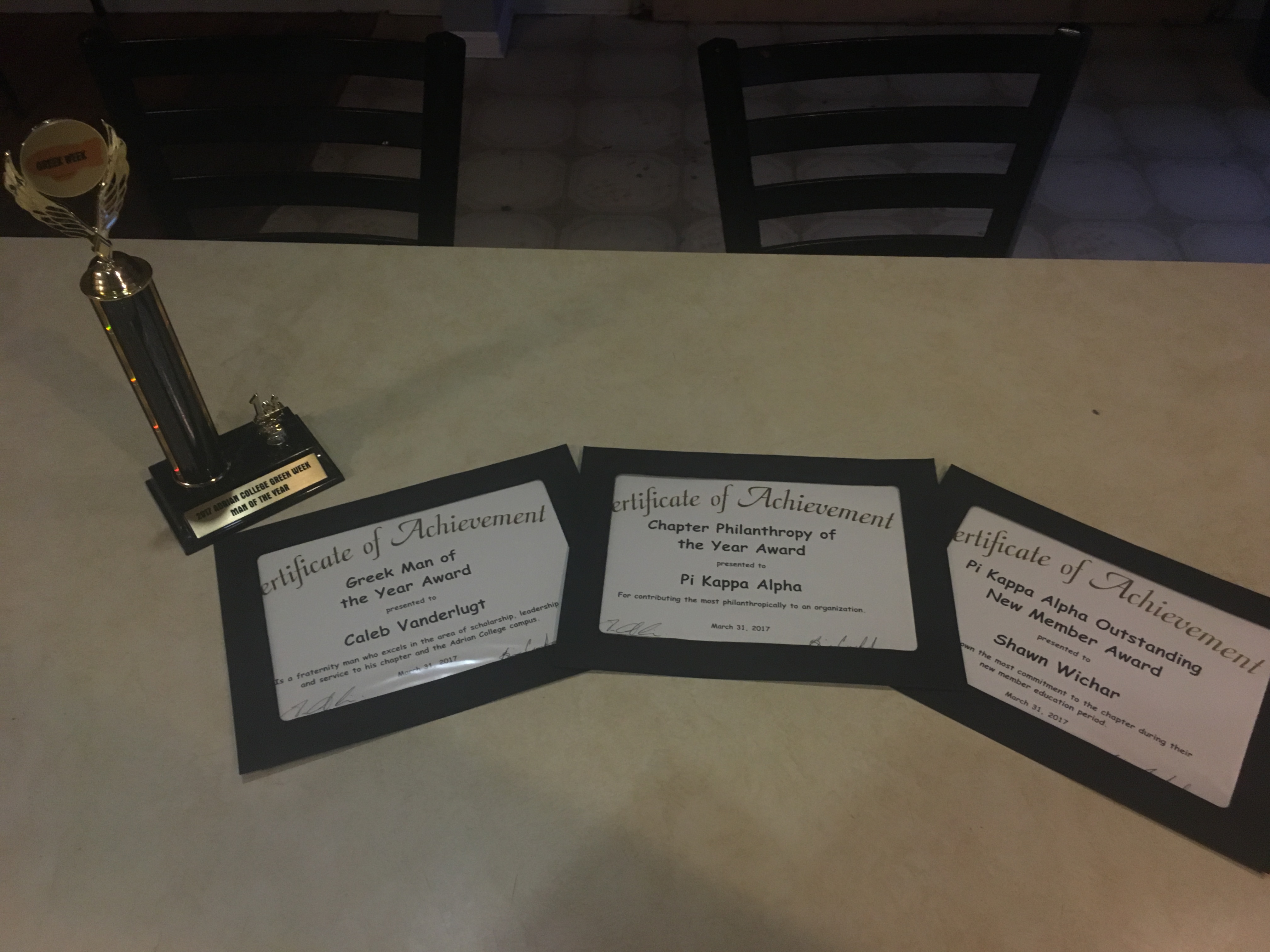 Four Zeta Lambda Chapter Awards Photograph, March 31, 2017