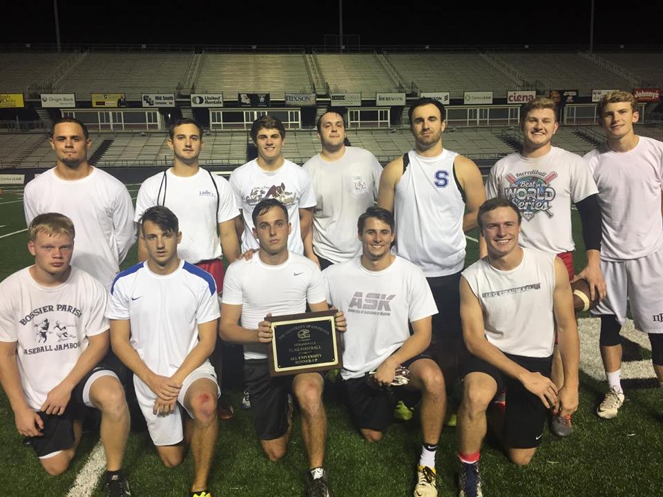Eta Omicron Chapter Members with Flag Football Award Photograph