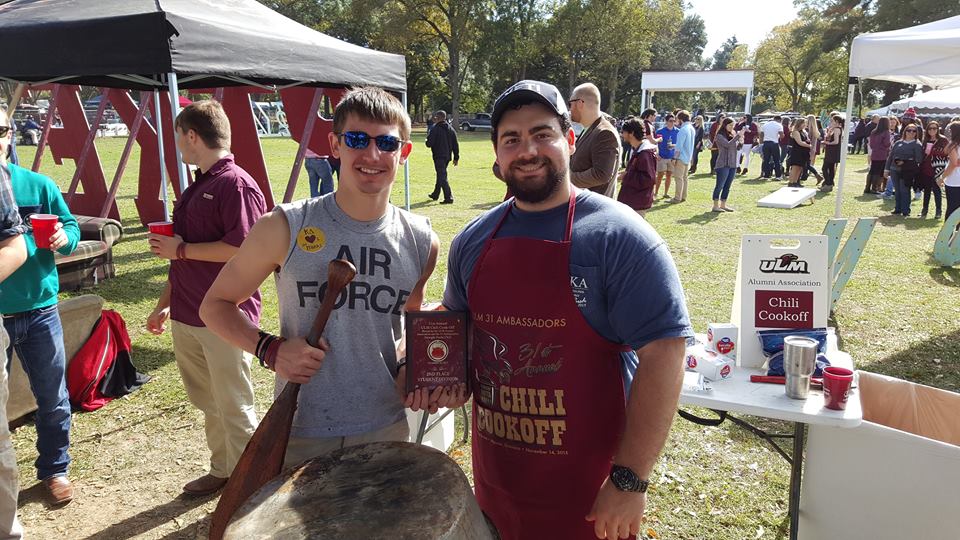 Two Eta Omicron Chapter Members at the ULM Chili Cookoff Event Photograph