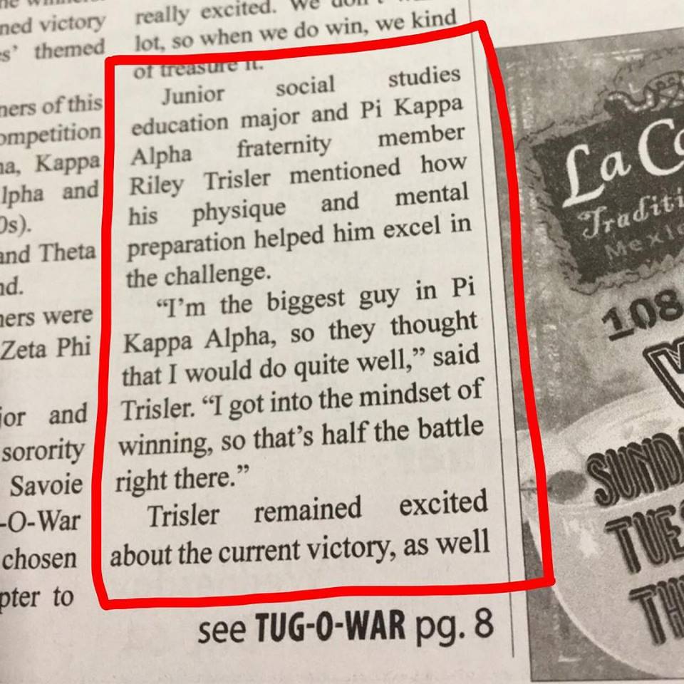 Riley Trisler Competes in Tug of War Competition Clipping Photograph