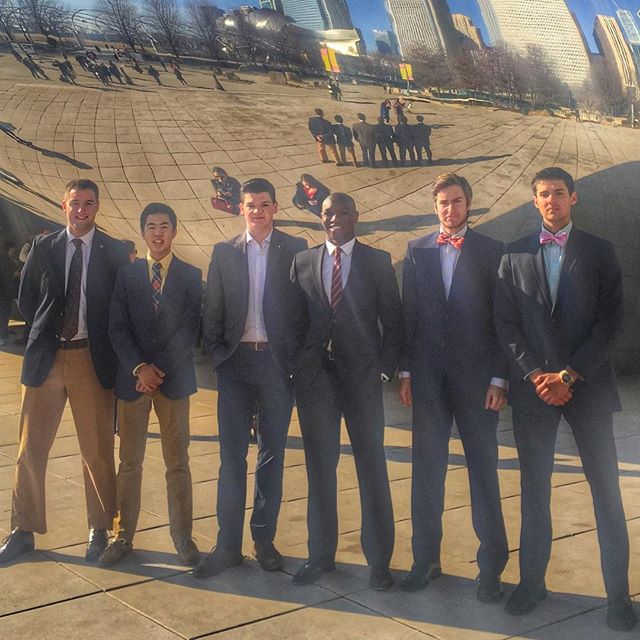 Six Kappa Zeta Chapter Members In Front of Cloud Gate Photograph, February 6, 2016
