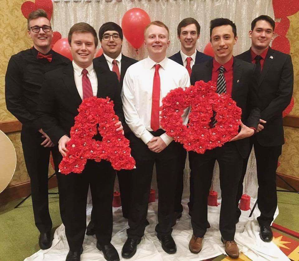 Theta Zeta Chapter Members At An Alpha Phi Valentine's Day Event Photograph