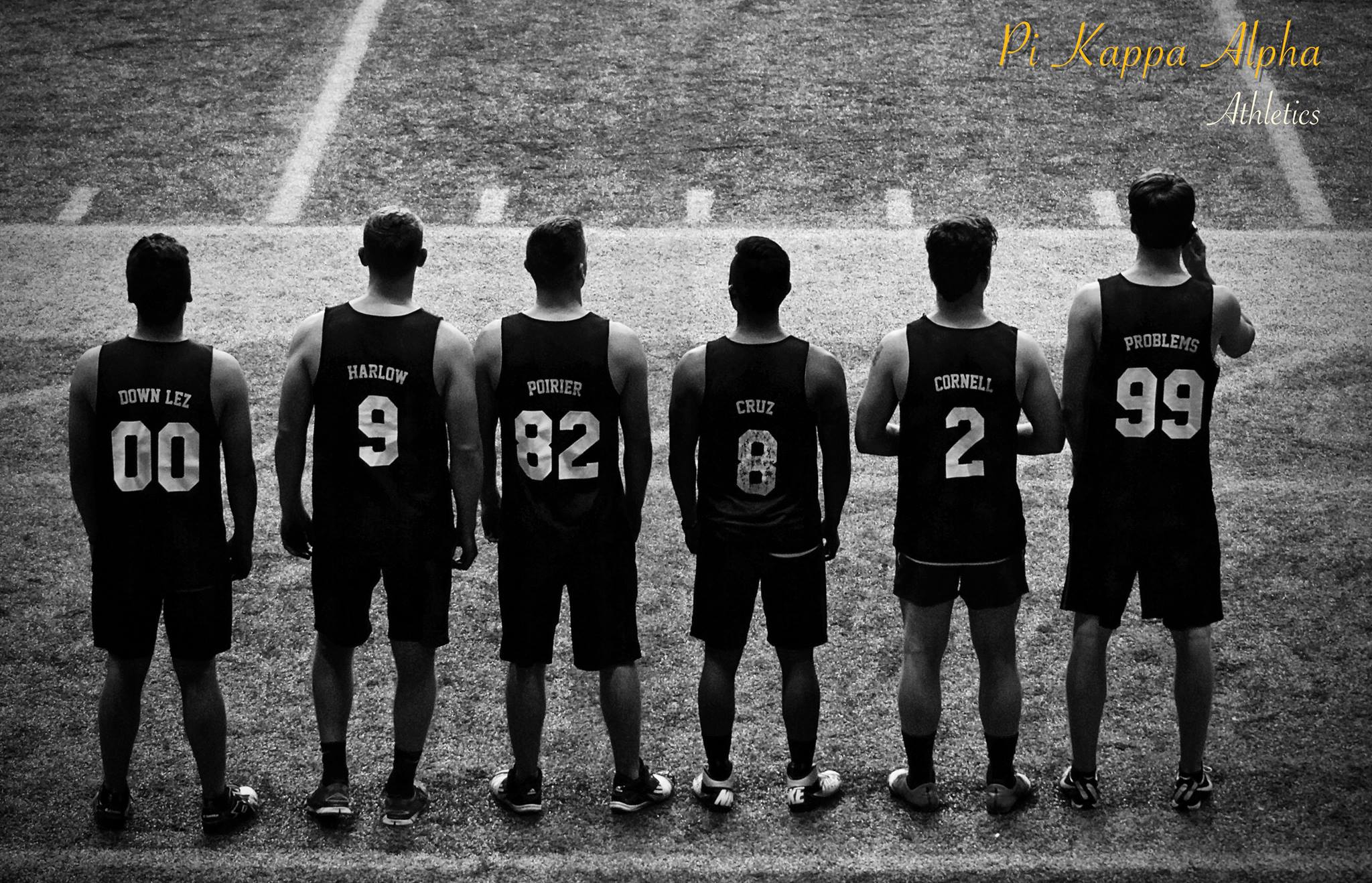 Six Pi Kappa Alpha Athletes in Uniform Photograph