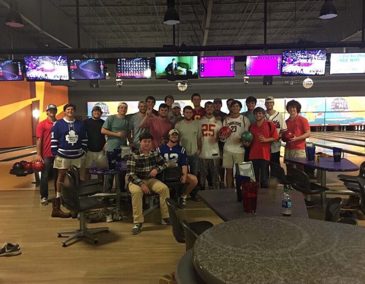 Eta Sigma Pikes at a Bowling Alley Photograph