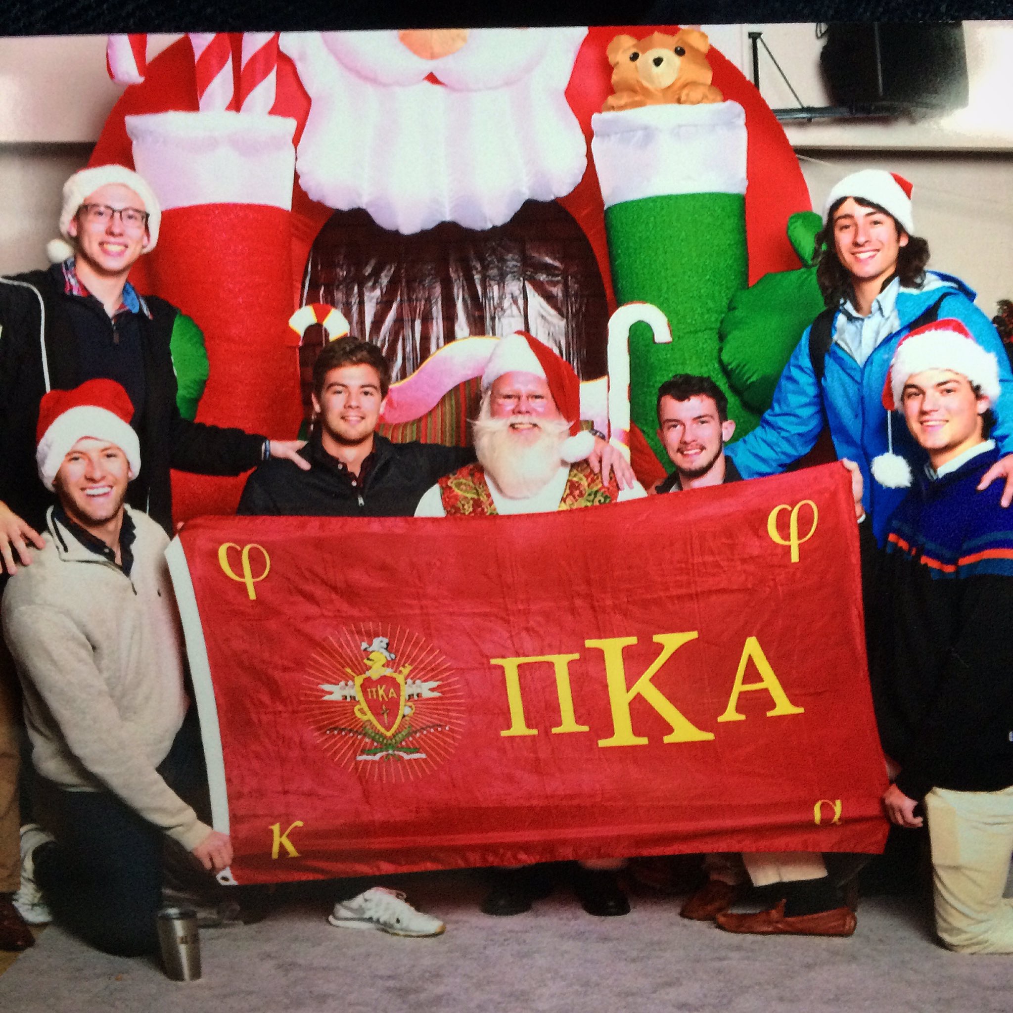 Six Mu Beta Chapter Members With Santa Claus Photograph