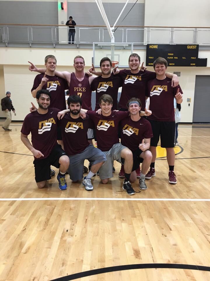Nine Mu Beta Chapter Members Playing Basketball Photograph